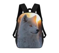 sinyumoney White Wolf Portrait at Sunset Backpack School Lightweight Airport College Students Back Pack for Campus Outdoor Travel Sports 17inch