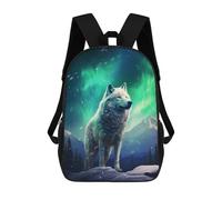 sinyumoney White Wolf School Backpack Large Water Resistant Laptop Backpack for Teenage Girls Boys Women Men 17inch