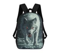 sinyumoney White Wolf with Red Eyes School Bags Water Resistant Travel Backpack Computer Bag - Perfect for Travel, Work And Daily Use 17inch