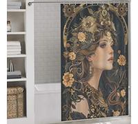 sinyumoney Why Did He Leave Shower Curtain for Bathroom Washable Waterproof Cloth Fabric Shower Curtain Anti Mould for Stalls Bathtubs 53.54x70.87Inch（136x180cm）