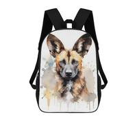 sinyumoney Wild African Dog Backpack with Pocket 3D Printed Backpacks, Travel Rucksacks Book Bags Kids School Bag 17inch