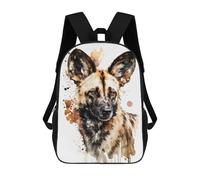 sinyumoney Wild African Dog Children's Backpacks School Backpack 3D Printed for Kids Travel Rucksacks Book Bags Kids 17inch School Bag