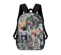 sinyumoney Wild Animal Gathering School Backpack Rucksack Casual Daypacks School Work Travel Bag for Men, Women & Teenage Boys 17inch