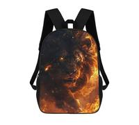 sinyumoney Wild Black Lion School Bags Secondary Causal Travel High School Bags for School/Work/Travel 17inch