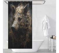 sinyumoney Wild Boar Darling Bath Shower Curtains Mildew Thicken Durable Polyester Hilarious Bath Curtain for Bathroom Wet Room 35.43x70.87Inch（90x180cm）