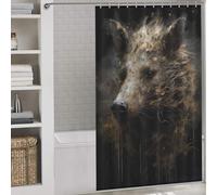 sinyumoney Wild Boar Darling Fabric Polyester Modern Polyester Water Repellent for Bathtub Shower Stall 53.54x70.87Inch（136x180cm）