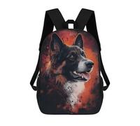 sinyumoney Wild Canine Portrait 17inch School Bag 3D Printed Children's School Backpack Casual Fashion Travel Backpacks for Kids School Students