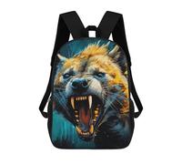 sinyumoney Wild Canine Roar 3D Printed Children's School Backpack for Kids Travel Rucksacks Book Bags Kids School Bag 17inch