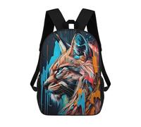 sinyumoney Wild Cat Graffiti Art Backpack School Computer Rucksack for School/Work/Travel for Boys/Girls/Teenagers 17inch