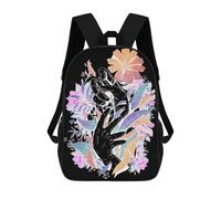 sinyumoney Wild Color Flower Bouquet Backpack School Bag Large Lightweight Casual Backpack for Campus Outdoor Travel Sports 17inch