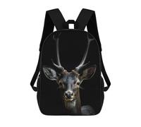 sinyumoney Wild Deer Portrait Backpack School Business Durable Laptop Bag for Camping Outdoor Adventures And Daily Travel 17inch