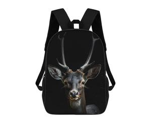 sinyumoney Wild Deer Portrait Backpack School Business Durable Laptop Bag for Camping Outdoor Adventures And Daily Travel 17inch
