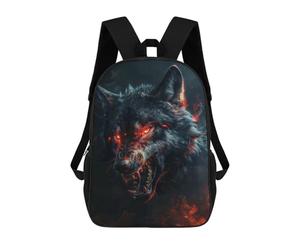 sinyumoney Wild Evil Black Wolf Backpack School High Secondary School Bags Casual Backpack for Teenage Girls Boys Women Men 17inch