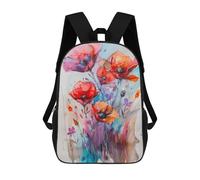 sinyumoney Wild Flowers Watercolor School Bags Water Resistant Travel Backpack Computer Bag for Campus Outdoor Travel Sports 17inch