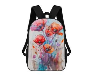 sinyumoney Wild Flowers Watercolor School Bags Water Resistant Travel Backpack Computer Bag for Campus Outdoor Travel Sports 17inch
