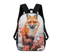 sinyumoney Wild Fox Animal Art Children's School Backpack Fashion Casual Children's Backpacks 3D Printed School Bags Boy Large Backpack 17inch