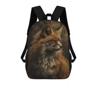 sinyumoney Wild Fox Portrait -1 Backpack School Bag Fashion Stationery Backpack Waterproof Casual Daypacks- Perfect for Travel, Work And Daily Use 17inch