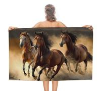 sinyumoney Wild Horses Galloping in Desert Dust -1 Bathroom Towels Extra Large Beach Towel Perfect The Home 130cm*80cm
