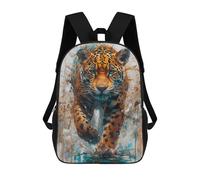 sinyumoney Wild Leopard Abstract Art Print Backpack School Daypacks Business Backpack Water Resistant Bookbag for Camping Outdoor Adventures And Daily Travel 17inch
