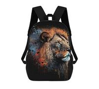 sinyumoney Wild Lion Art Print Backpack School Bag Lightweight Airport College Students Back Pack for School/Work/Travel 17inch