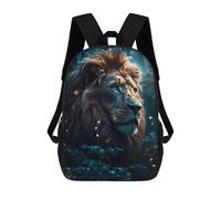 sinyumoney Wild Lion in The Forest 3D Printed Children's School Backpack for Kids High Capacity Travel Rucksacks Book Bags Kids School Bag Back Pack 17inch