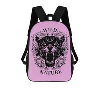 sinyumoney Wild Nature Black Panther Illustration Rucksack Secondary Causal Travel High School Bags for Boys/Girls/Teenagers 17inch