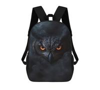 sinyumoney Wild Owl Halloween Kids School Backpack School Bag 3D Printed School Bag for Boys Elementary And Middle School Students 17inch