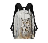 sinyumoney Wild Owl School Backpack Lightweight Casual Daypack School Backpacks for Boys/Girls/Teenagers 17inch