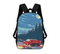 sinyumoney Wild Racing Sensation Casual Daypack Backpacks School Bag for Girls Boys High College Teens Knapsack Men Women Travel Laptop Rucksack College Bookbag 17inch