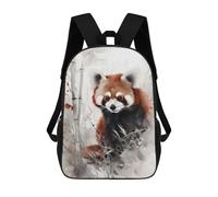 sinyumoney Wild Red Panda Ink Wash Backpacks Kids Student Schoolbag 3D Printed Backpacks Elementary And Middle School Students Backpacks for Boys Girls 17inch