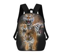 sinyumoney Wild Tiger Collage Backpacks 3D Printed Kids School Backpack School Bag Fashion Rucksacks for Boys Elementary And Middle School Students 17inch