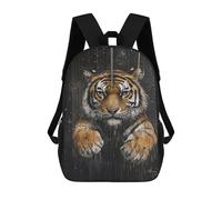 sinyumoney Wild Tiger Portrait Art Print Fashion Student School Backpack Suitable for Boys Girls Kids Casual Outdoor Travel Essential Daypack 17inch