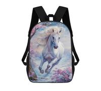 sinyumoney Wild White Horse in Winter Backpacks Children's Backpacks School Bag 3D Printed Children's School Backpack Fashion Travel Backpacks for Kids Elementary Middle School 17inch