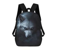 sinyumoney Wild White Wolf Halloween School Bag Backpack Teen Schoolbag 3D Printing Adjustable Schoolbag Fashion Pocket Bag for Kids Boys Girls Students And Teenagers Fans 17inch