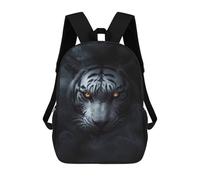 sinyumoney Wild Withe Tiger Halloween Children's School Backpack 3D Printed for Kids Travel Rucksacks Book Bags Kids School Bag 17inch