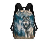 sinyumoney Wild Wolf in Forest School Backpack Fashion Stationery Backpack Waterproof Casual Daypacks for Camping Outdoor Adventures And Daily Travel 17inch