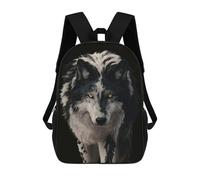 sinyumoney Wild Wolf Portrait -1 School Bag 3D Printed Backpacks Fashion Kids School Backpack Boys Rucksacks for Boys Middle School Students 17inch