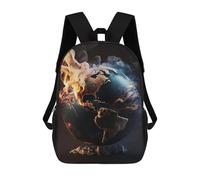 sinyumoney Wildfire Smoke World Backpacks Kids Student Schoolbag 3D Printed Backpacks Elementary And Middle School Students Backpacks for Boys Girls 17inch