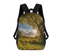 sinyumoney Wildflower Field at Dawn Children's School Backpack Fashion Casual Children's Backpacks 3D Printed School Bags Boy Large Backpack 17inch