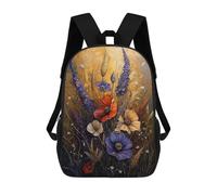 sinyumoney Wildflower Field Painting Backpack School Bag Lightweight Casual Daypack School Backpacks for Teenage Girls Boys Women Men 17inch