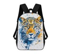 sinyumoney Wildly Spotted Leopard Watercolor School Backpack Rucksack Casual Daypacks School Work Travel Bag for Camping Outdoor Adventures And Daily Travel 17inch