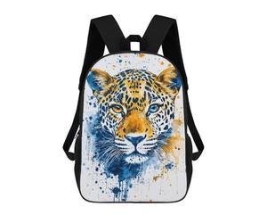 sinyumoney Wildly Spotted Leopard Watercolor School Backpack Rucksack Casual Daypacks School Work Travel Bag for Camping Outdoor Adventures And Daily Travel 17inch