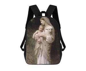 sinyumoney William Bouguereau Kids Backpack, Backpack School Bag, Backpacks Kids School 3D Printed School Bags for Elementary And Middle School Students Teens Birthday Gift 17inch