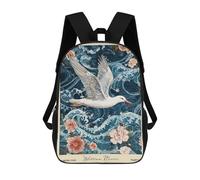 sinyumoney William Morris Albatross Nautical Flower Backpack School Daypacks Business Backpack Water Resistant Bookbag for Girls Boys Teenage 17inch