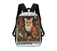 sinyumoney William Morris Fox Art Backpack School Travel College Rucksack Backpacks for Campus Outdoor Travel Sports 17inch