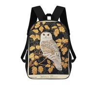 sinyumoney William Morris Owl Forest Children's 17 Inch School Backpack 3D Printed Cool Knapsack for Kids Travel Rucksacks Book Bags Kids School Bag