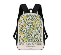 sinyumoney William Morris Pomegranate Botanical Children's 17 Inch School Backpack 3D Printed Casual Daypacks for Kids Travel Rucksacks Book Bags Kids School Bag