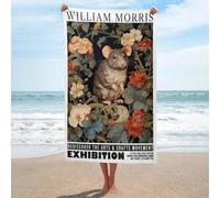 sinyumoney William Morris Rat Botanical Towels Bathroom Super Soft Feel Goal Design Beach Towel Travel Essentials for Pool Or Bath 130cm*80cm