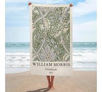 sinyumoney William Morris Windrush Floral Green Bathroom Towels Oversized Highly Absorbent Quick Dry Beach Towel for Outdoor Pool Garden Holiday 130cm*80cm
