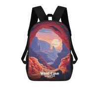 sinyumoney Wind Cave National Park Illustration School Backpack School Secondary High School College Backpack Travel for Men/Women 17inch